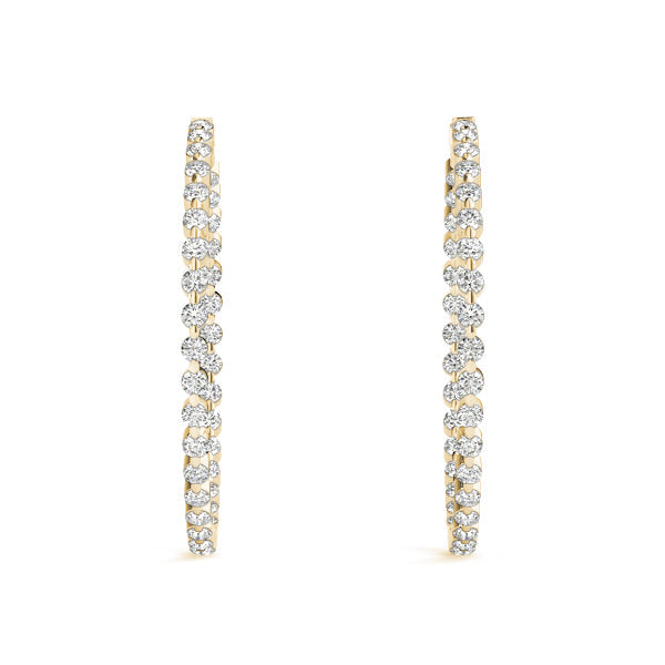 1 ct tw Diamond Hoop Earrings Vault Lock Inside Out Hoops -.03-25MM F Color VS Clarity Diamonds