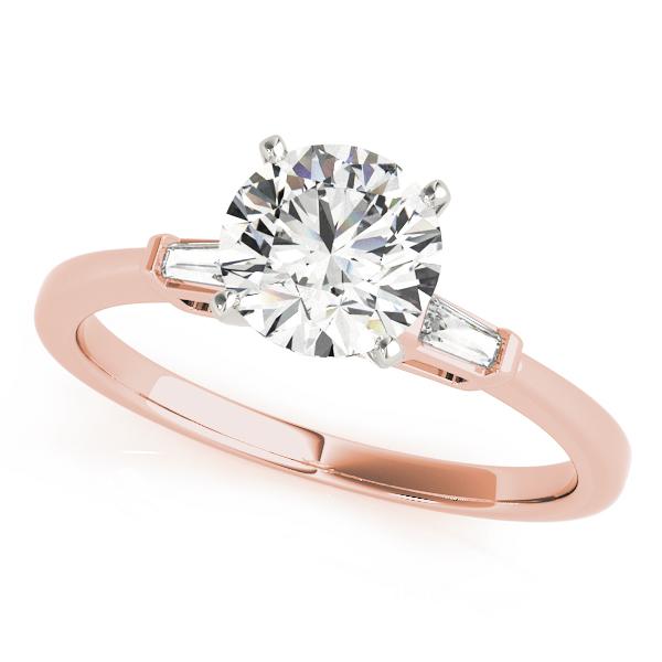 5/8 ct tw Three Stone Baguette Sides Engagement Ring F Color VS Clarity Diamonds GIA Center
