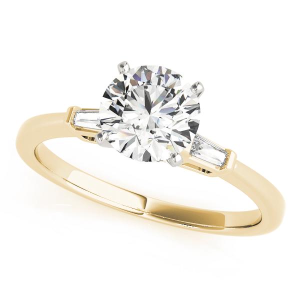5/8 ct tw Three Stone Baguette Sides Engagement Ring F Color VS Clarity Diamonds GIA Center