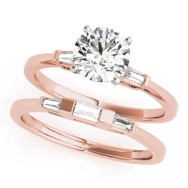 5/8 ct tw Three Stone Baguette Sides Engagement Ring F Color VS Clarity Diamonds GIA Center