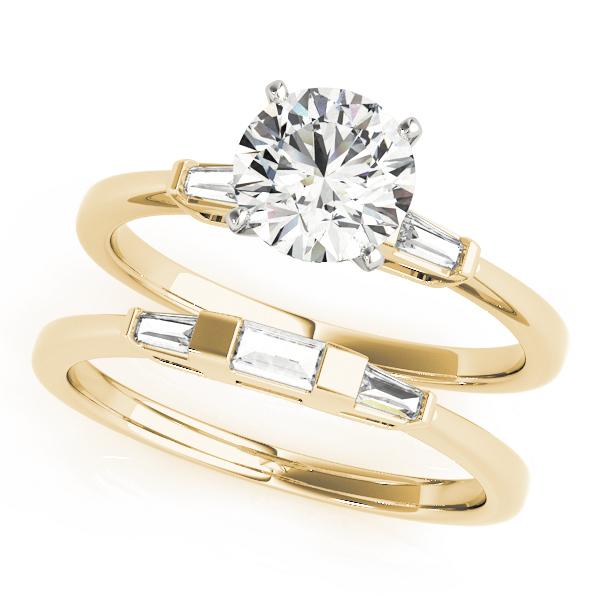 5/8 ct tw Three Stone Baguette Sides Engagement Ring F Color VS Clarity Diamonds GIA Center