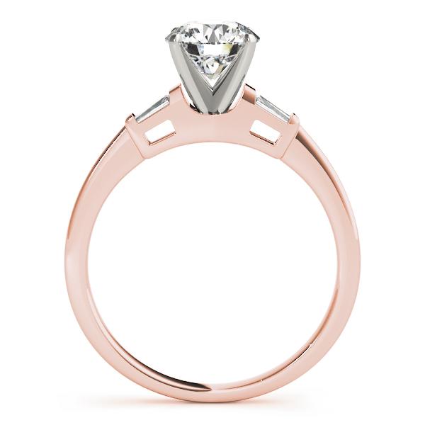 5/8 ct tw Three Stone Baguette Sides Engagement Ring F Color VS Clarity Diamonds GIA Center