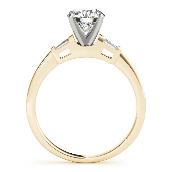 5/8 ct tw Three Stone Baguette Sides Engagement Ring F Color VS Clarity Diamonds GIA Center