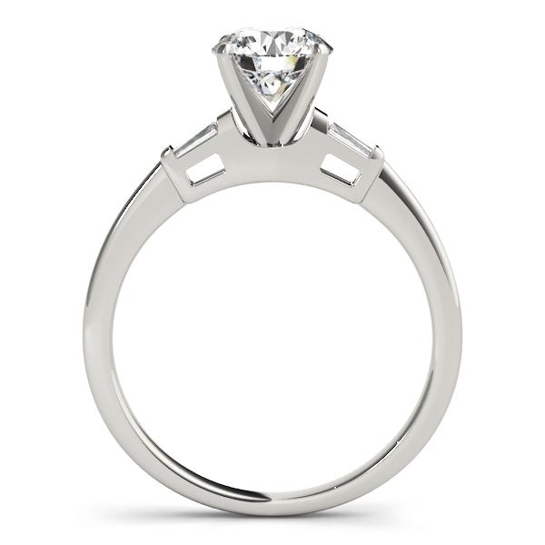5/8 ct tw Three Stone Baguette Sides Engagement Ring F Color VS Clarity Diamonds GIA Center