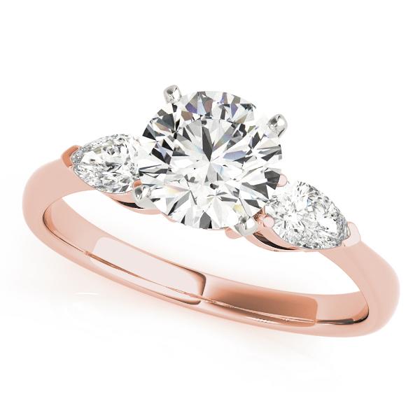 3/8 ct tw Three Stone Pear Sides Engagement Ring F Color VS Clarity Diamonds GIA Center