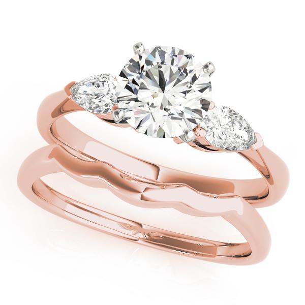 3/8 ct tw Three Stone Pear Sides Engagement Ring F Color VS Clarity Diamonds GIA Center