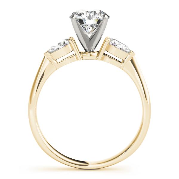 3/8 ct tw Three Stone Pear Sides Engagement Ring F Color VS Clarity Diamonds GIA Center
