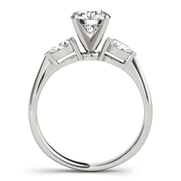 3/8 ct tw Three Stone Pear Sides Engagement Ring F Color VS Clarity Diamonds GIA Center