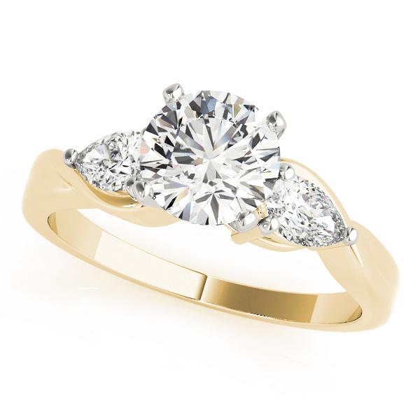 1 1/2 ct tw Three Stone Pear Sides Engagement Ring F Color VS Clarity Diamonds GIA Center