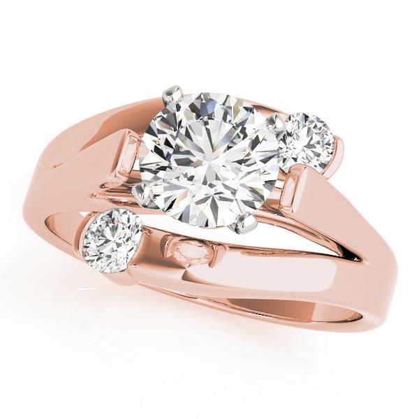 1/2 ct tw Three Stone Engagement Ring F Color VS Clarity Diamonds GIA Center