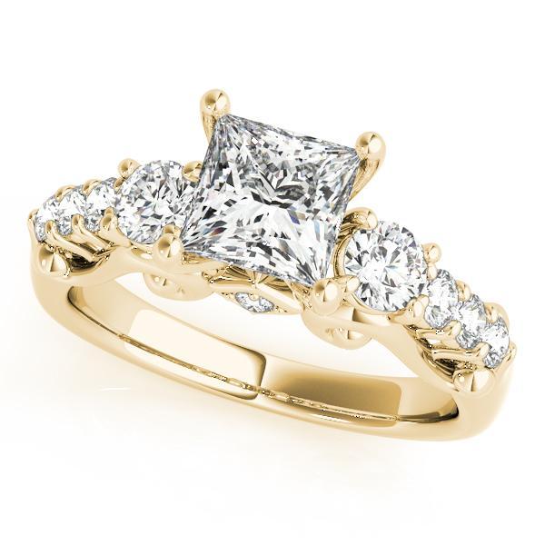 1 1/4 ct tw Three Stone Princess Center Engagement Ring F Color VS Clarity Diamonds GIA Center