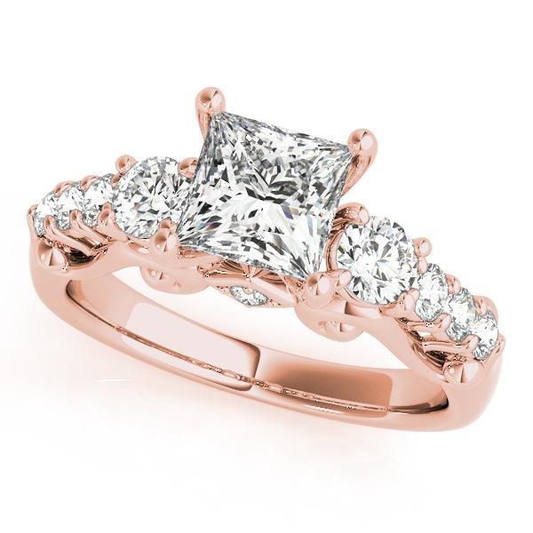 1 1/4 ct tw Three Stone Princess Center Engagement Ring F Color VS Clarity Diamonds GIA Center