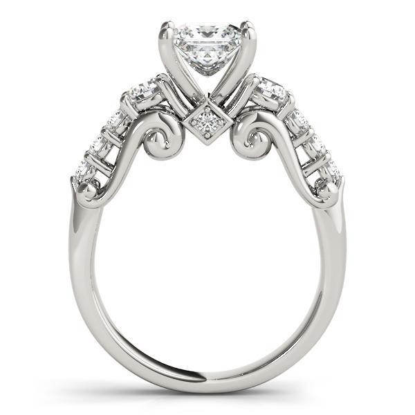 1 1/4 ct tw Three Stone Princess Center Engagement Ring F Color VS Clarity Diamonds GIA Center