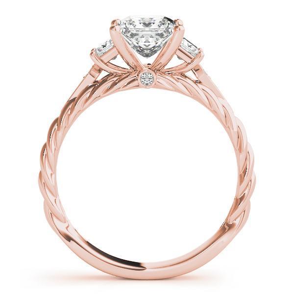 1 1/6 ct tw Three Stone Princess Antique Style Engagement Ring F Color VS Clarity Diamonds GIA Center