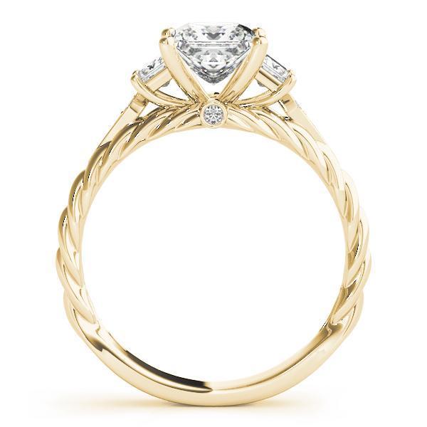 1 1/6 ct tw Three Stone Princess Antique Style Engagement Ring F Color VS Clarity Diamonds GIA Center