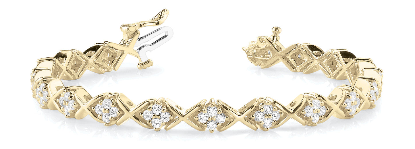 2 1/6 ct Diamond Bracelet In Line XO F VS Diamonds