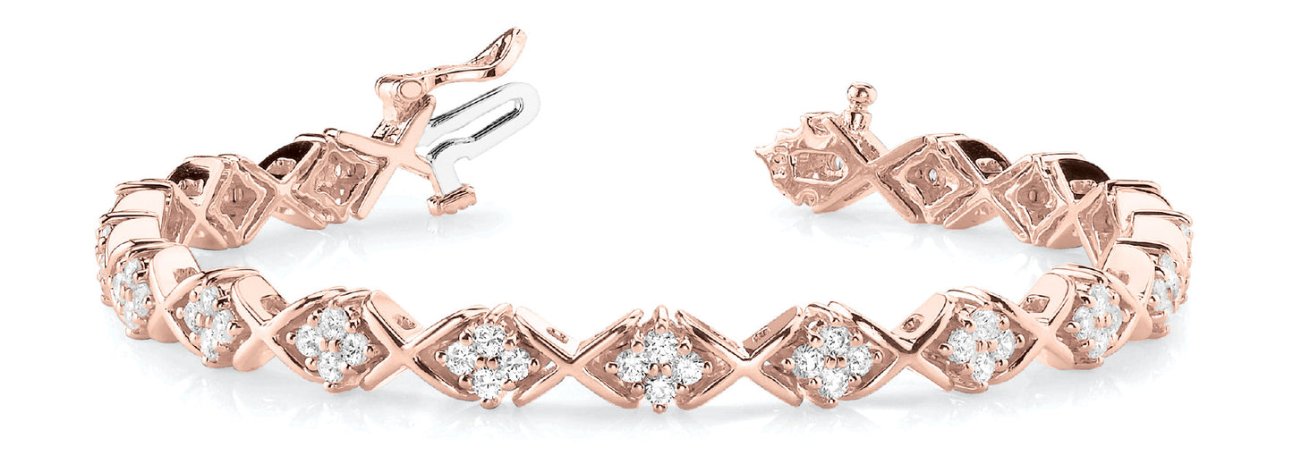 2 1/6 ct Diamond Bracelet In Line XO F VS Diamonds