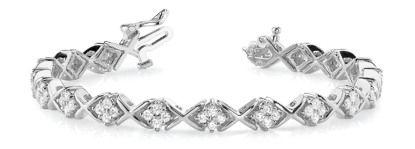 2 1/6 ct Diamond Bracelet In Line XO F VS Diamonds