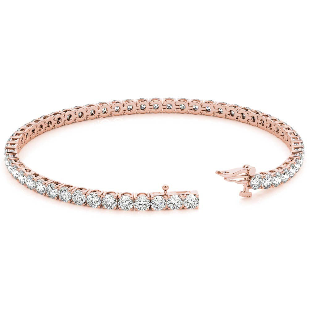 9 ct Diamond Bracelet In Line Prong Set F VS Diamonds