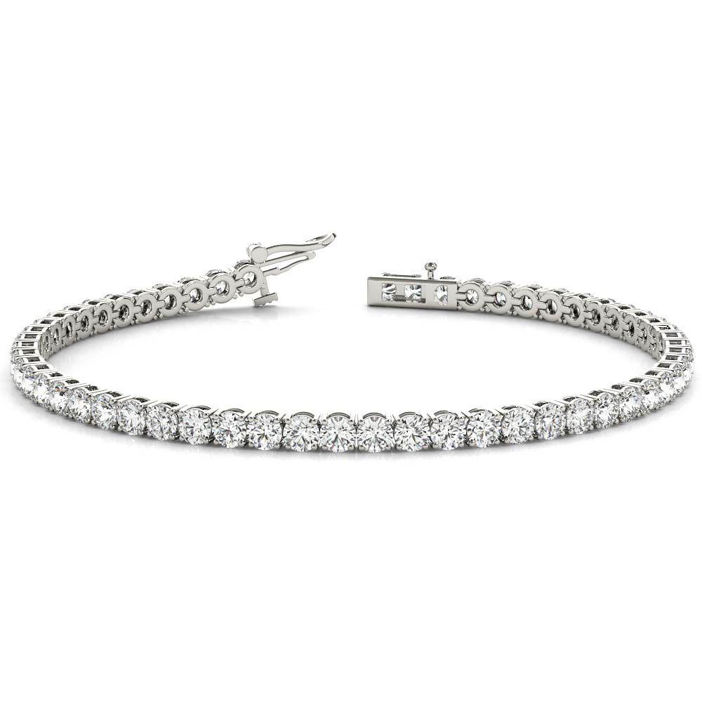 9 ct Diamond Bracelet In Line Prong Set F VS Diamonds
