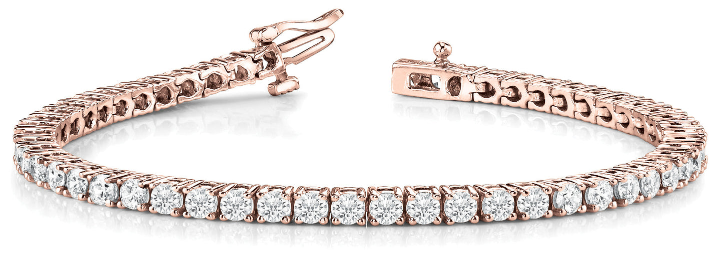 9 ct Diamond Bracelet In Line Prong Set F VS Diamonds