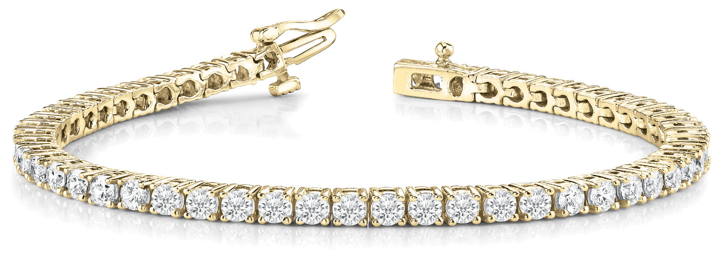 9 ct Diamond Bracelet In Line Prong Set F VS Diamonds