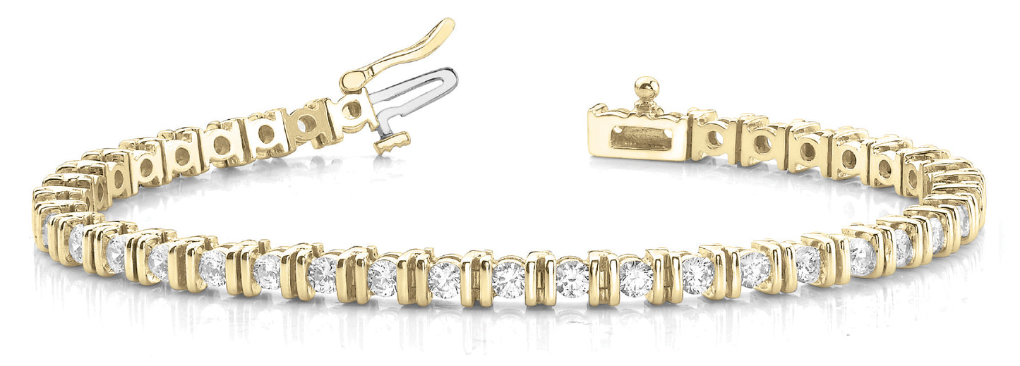 3 1/5 ct Diamond Bracelet In Line Bar Set F VS Diamonds