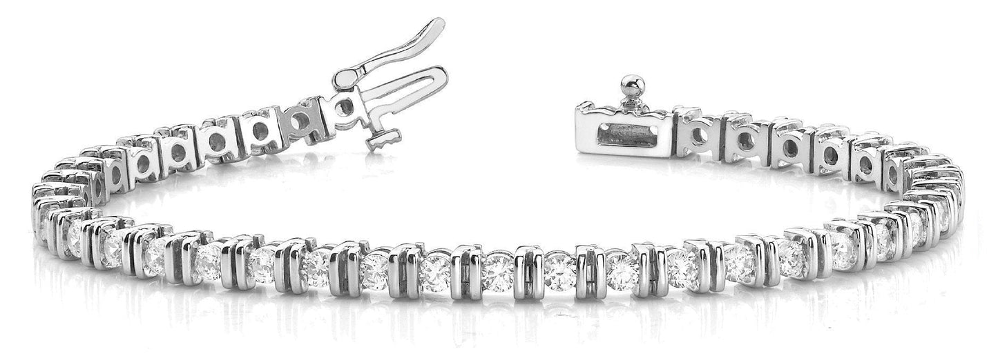 3 1/5 ct Diamond Bracelet In Line Bar Set F VS Diamonds