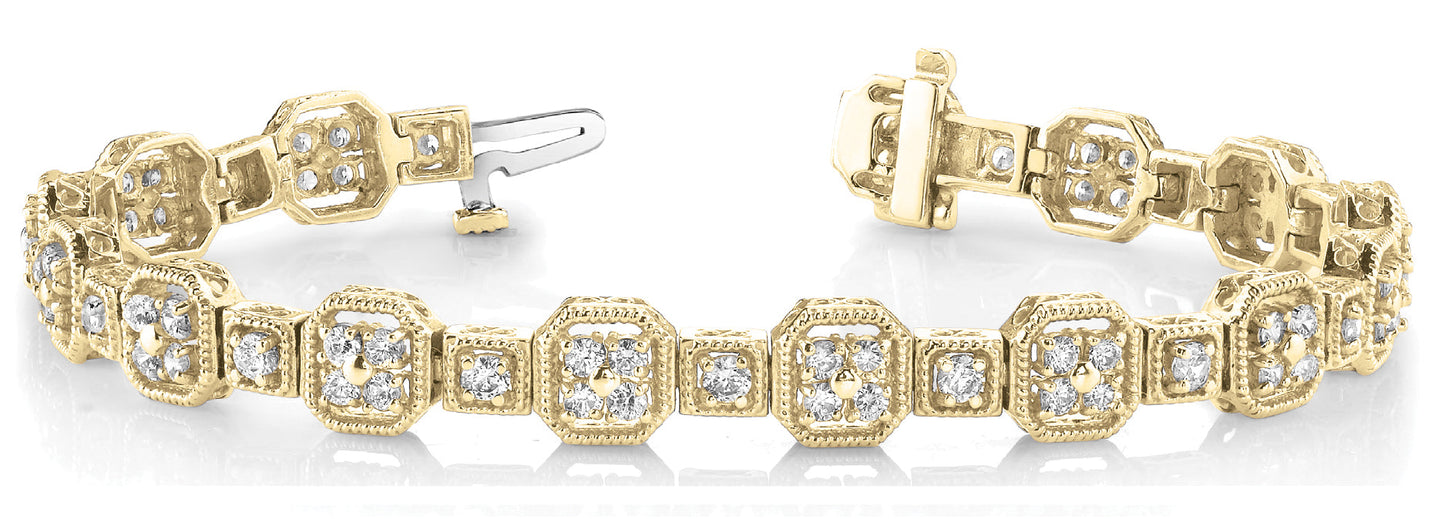2 ct Diamond Bracelet Vintage F VS Diamonds