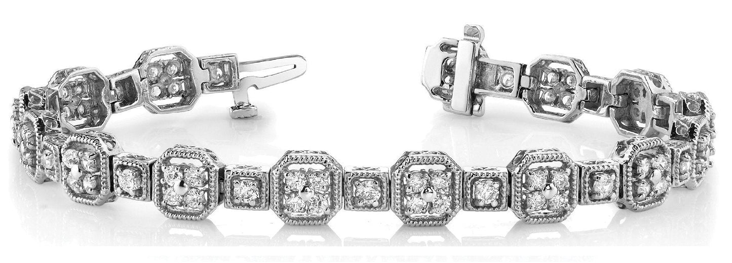 2 ct Diamond Bracelet Vintage F VS Diamonds
