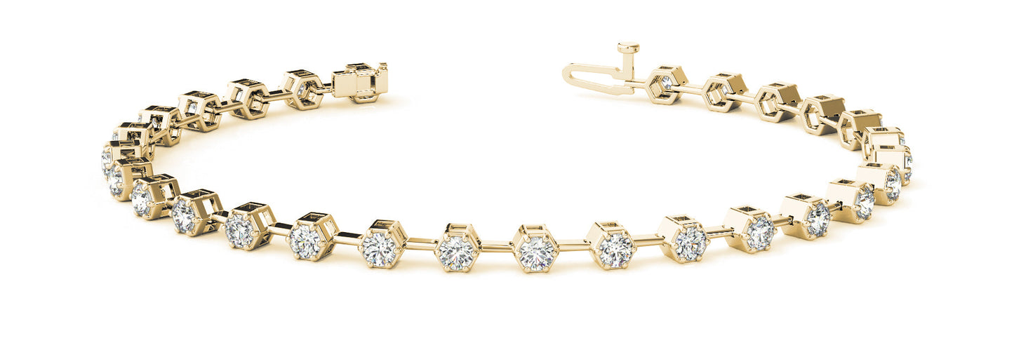 2 1/2 ct Diamond Bracelet In Line Prong Set F VS Diamonds