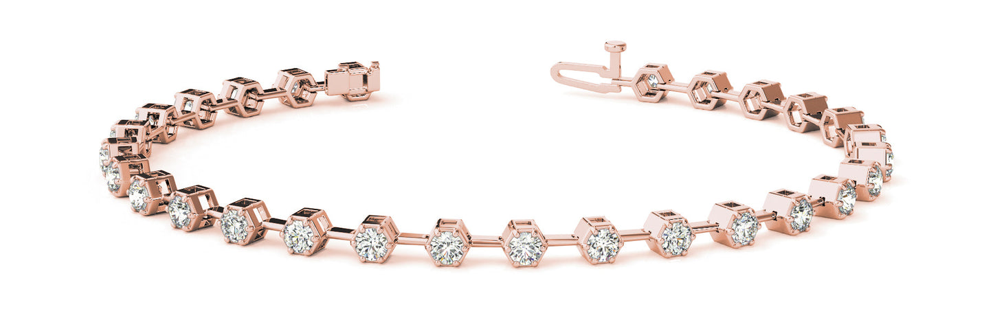 2 1/2 ct Diamond Bracelet In Line Prong Set F VS Diamonds