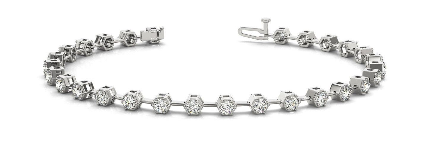 2 1/2 ct Diamond Bracelet In Line Prong Set F VS Diamonds