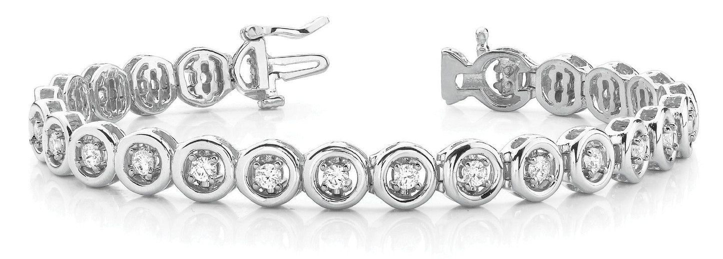 1 1/2 ct Diamond Tennis Bracelet In Line Prong Set Fashion F VS Diamonds