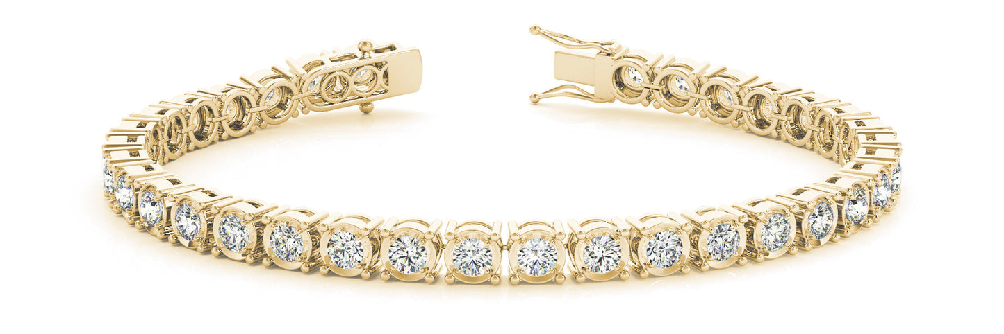 1 1/3 ct Diamond Bracelet In Line Prong Set Illusion F VS Diamonds