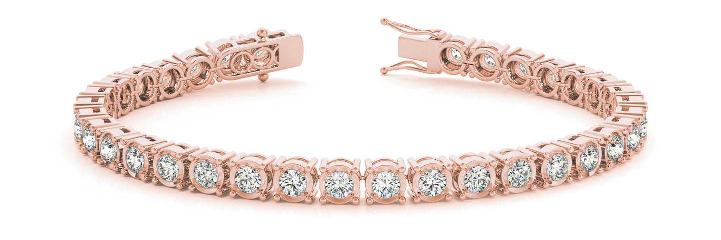 1 1/3 ct Diamond Bracelet In Line Prong Set Illusion F VS Diamonds