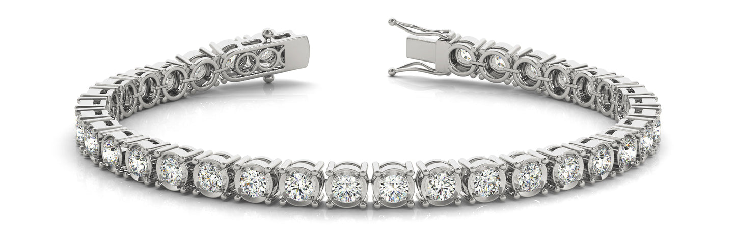 1 1/3 ct Diamond Bracelet In Line Prong Set Illusion F VS Diamonds