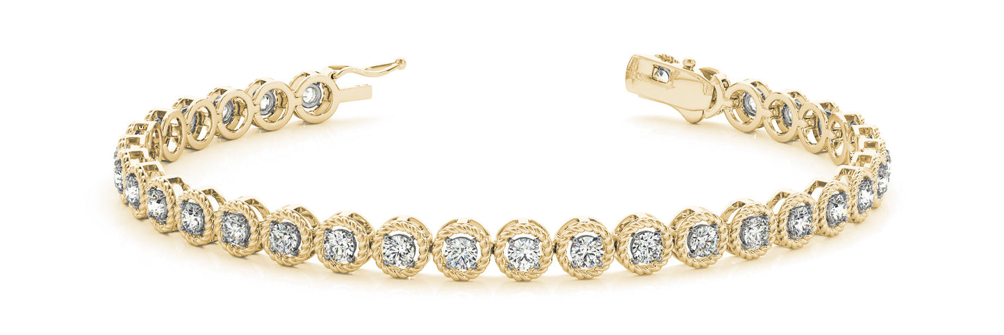 2 ct Diamond Bracelet In Line Prong Set Vintage