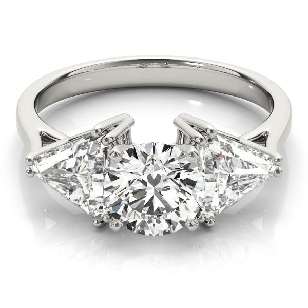 1 ct tw Three Stone Trillion Engagement Ring F Color VS Clarity Diamonds GIA Center