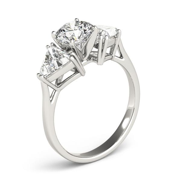 1 ct tw Three Stone Trillion Engagement Ring F Color VS Clarity Diamonds GIA Center