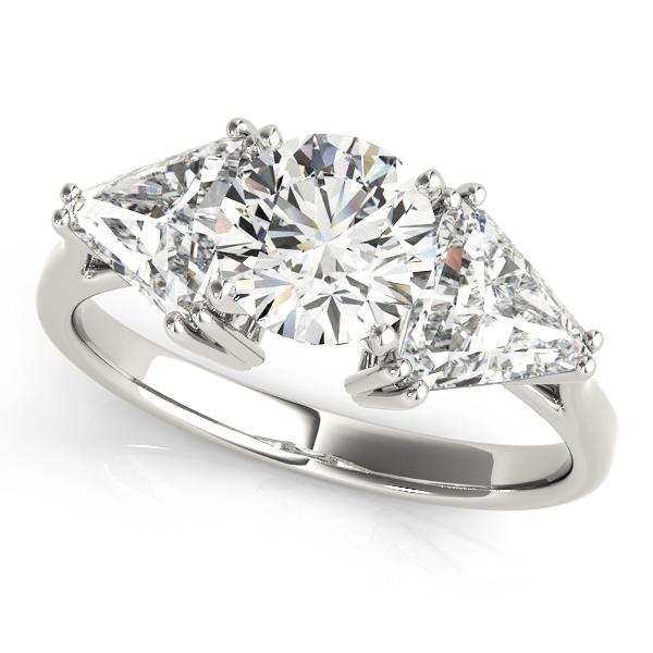 1 ct tw Three Stone Trillion Engagement Ring F Color VS Clarity Diamonds GIA Center