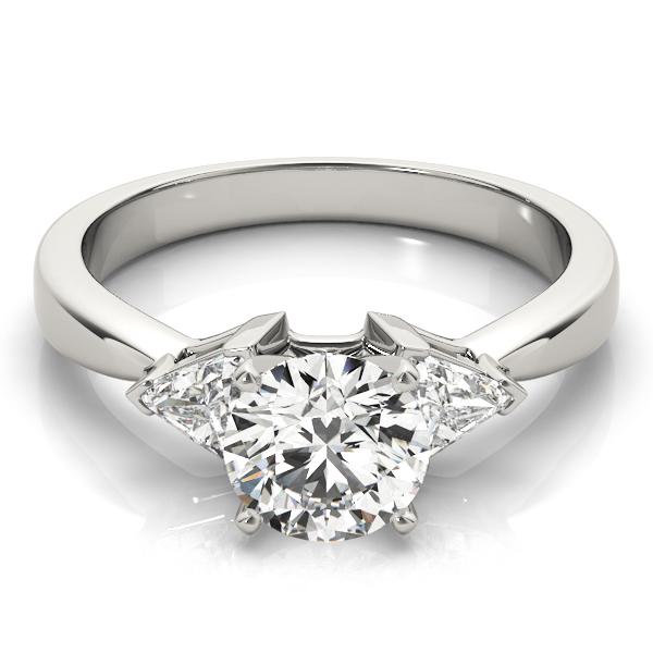 1 1/3 ct tw Three Stone Trillion Cut Engagement Ring F Color VS Clarity Diamonds GIA Center