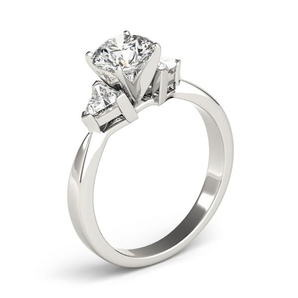 1 1/3 ct tw Three Stone Trillion Cut Engagement Ring F Color VS Clarity Diamonds GIA Center