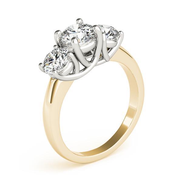 2 1/2 ct tw Three Stone Engagement Ring F Color VS Clarity Diamonds GIA Center
