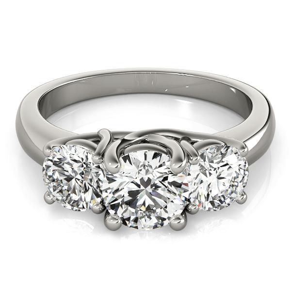 1 3/4 ct tw Three Stone Engagement Ring F Color VS Clarity Diamonds GIA Center