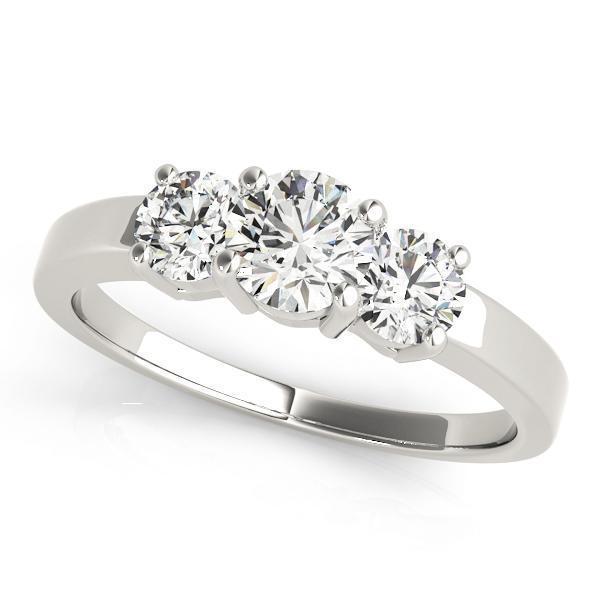 2 1/2 ct tw Three Stone Engagement Ring F Color VS Clarity Diamonds GIA Center