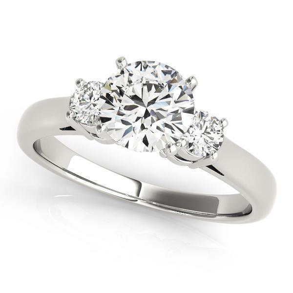 1/2 ct tw Three Stone Engagement Ring F Color VS Clarity Diamonds GIA Center
