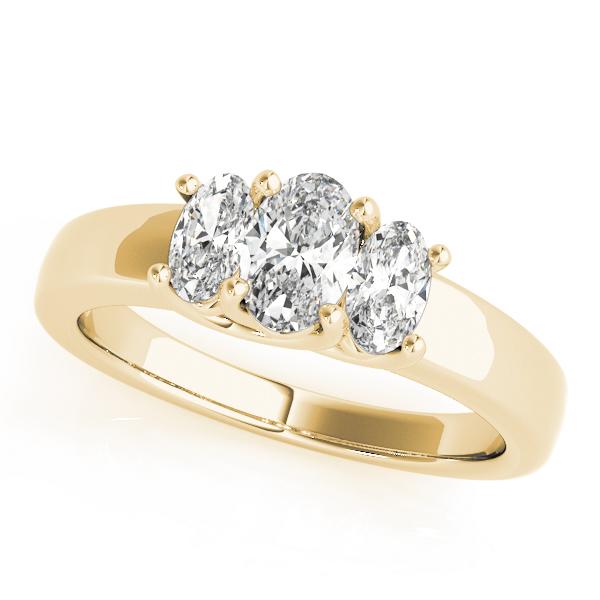 1 ct tw Three Stone Oval Cut Engagement Ring F Color VS Clarity Diamonds GIA Center
