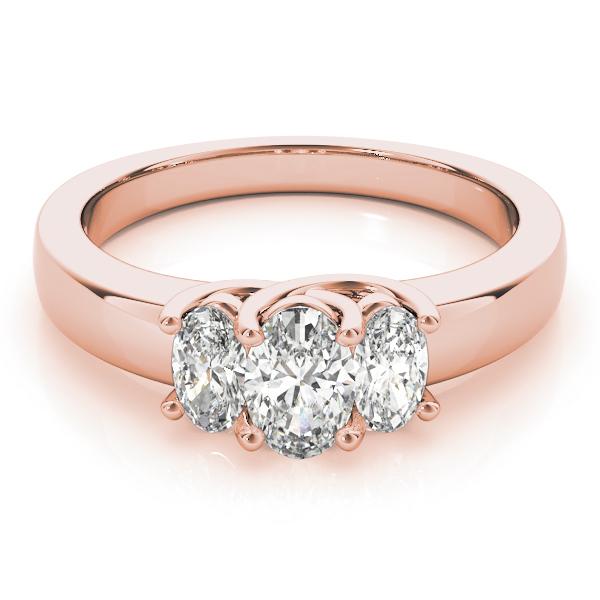 1 ct tw Three Stone Oval Cut Engagement Ring F Color VS Clarity Diamonds GIA Center