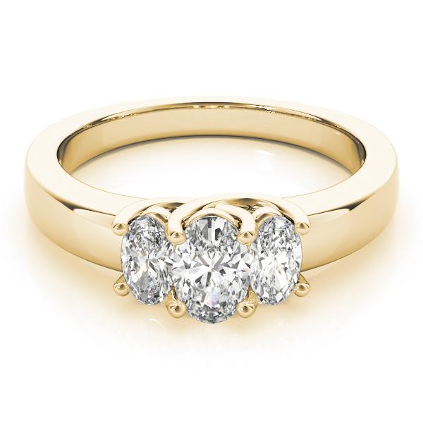 1 ct tw Three Stone Oval Cut Engagement Ring F Color VS Clarity Diamonds GIA Center